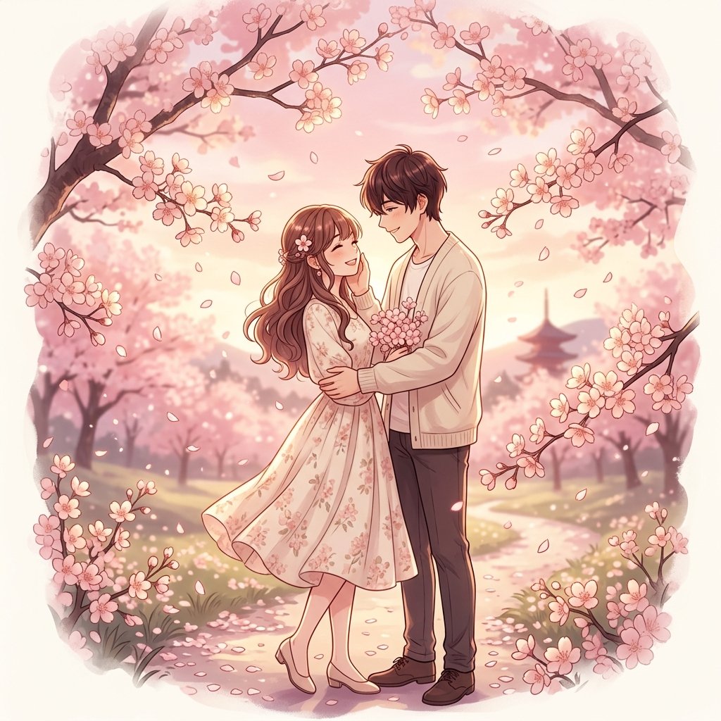Romantic couple illustration